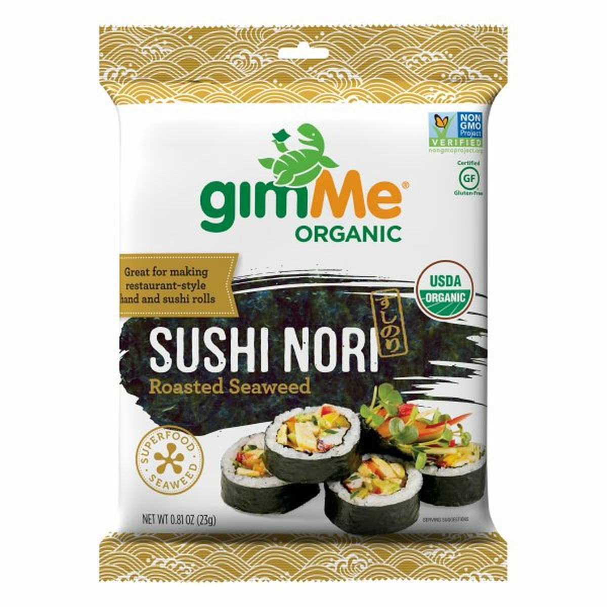 Calories in gimMe Organic Sushi Nori, Roasted Seaweed