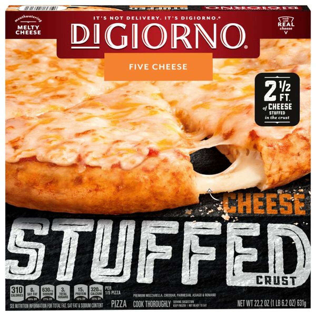 Calories in DiGiorno Pizza, Five Cheese, Cheese Stuffed Crust