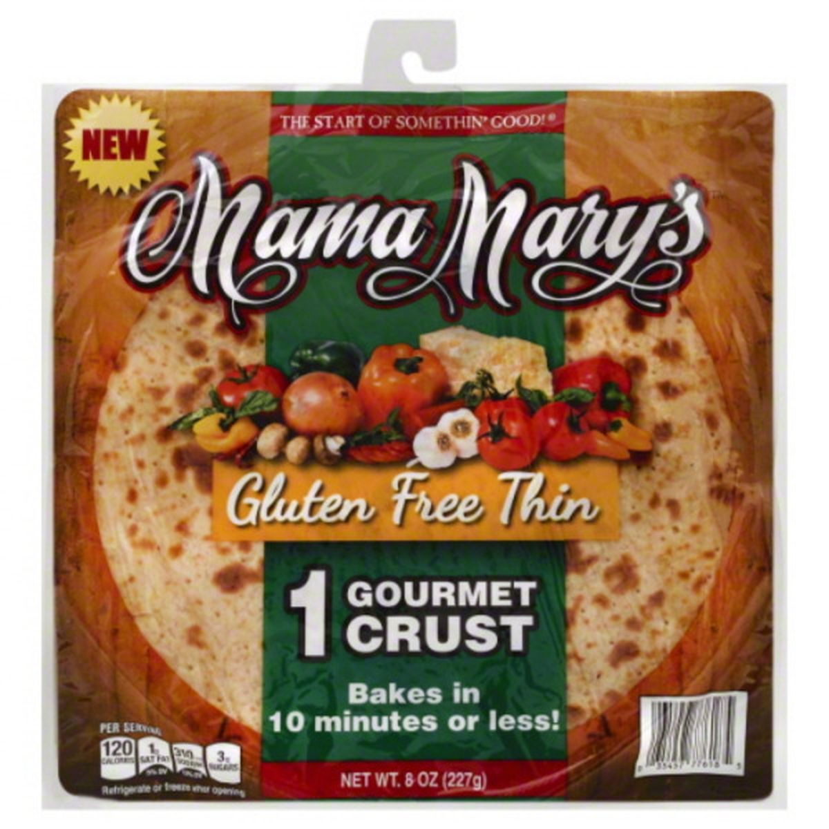 Calories in Mama Mary's Crust, Gourmet, Gluten Free Thin