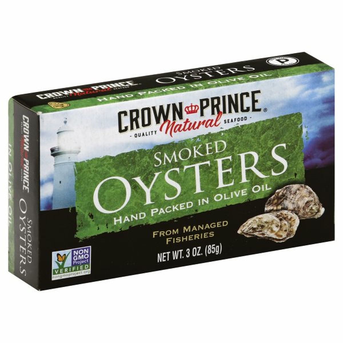 Calories in Crown Prince Oysters, Smoked