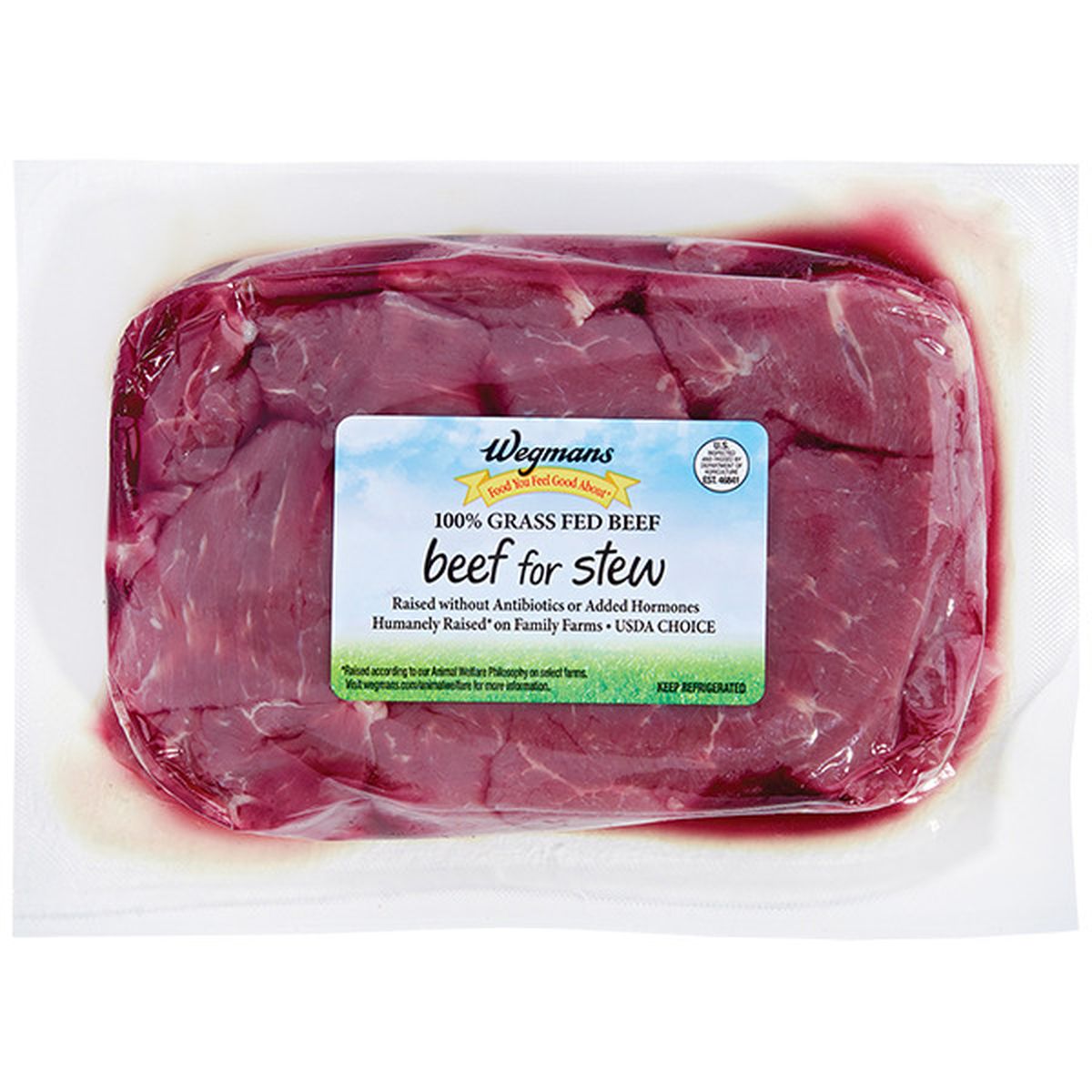 Calories in Wegmans 100% Grass Fed Beef for Stew