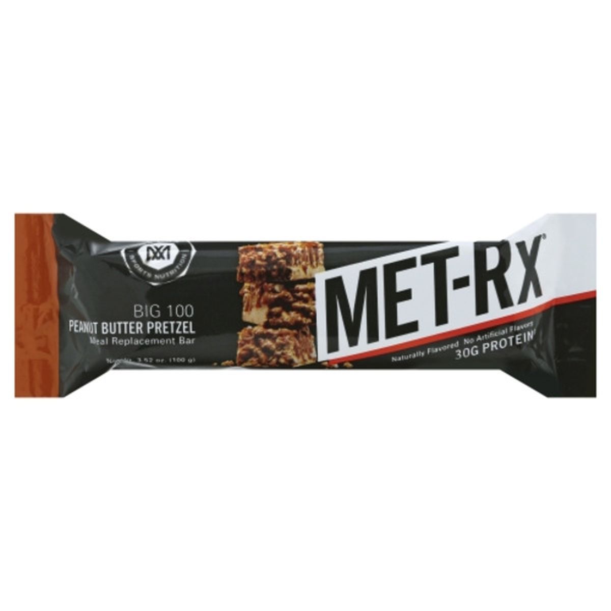 Calories in MET Rx Big 100 Meal Replacement Bar, Peanut Butter Pretzel