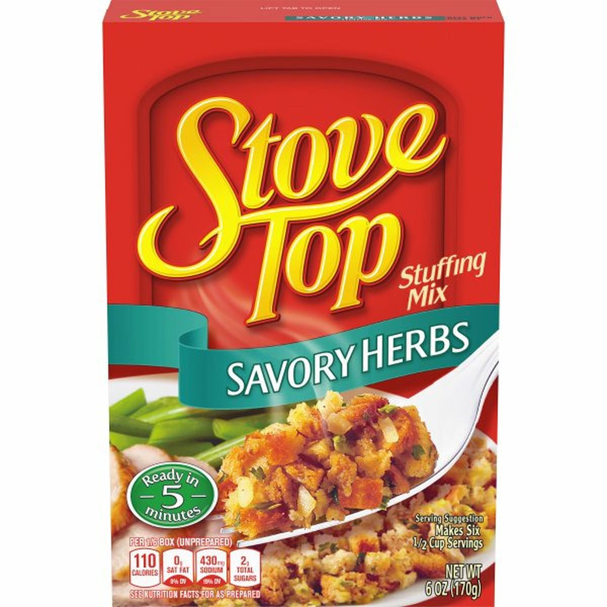 Calories in Kraft Stove Top Savory Herbs Stuffing Mix