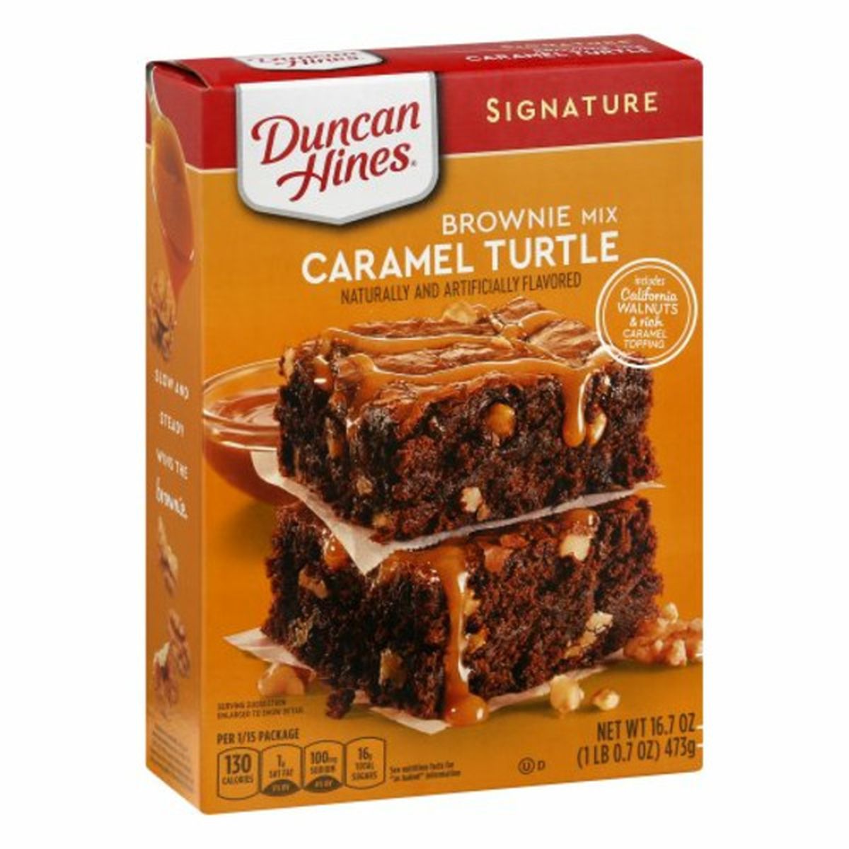 Calories in Duncan Hines Brownie Mix, Caramel Turtle