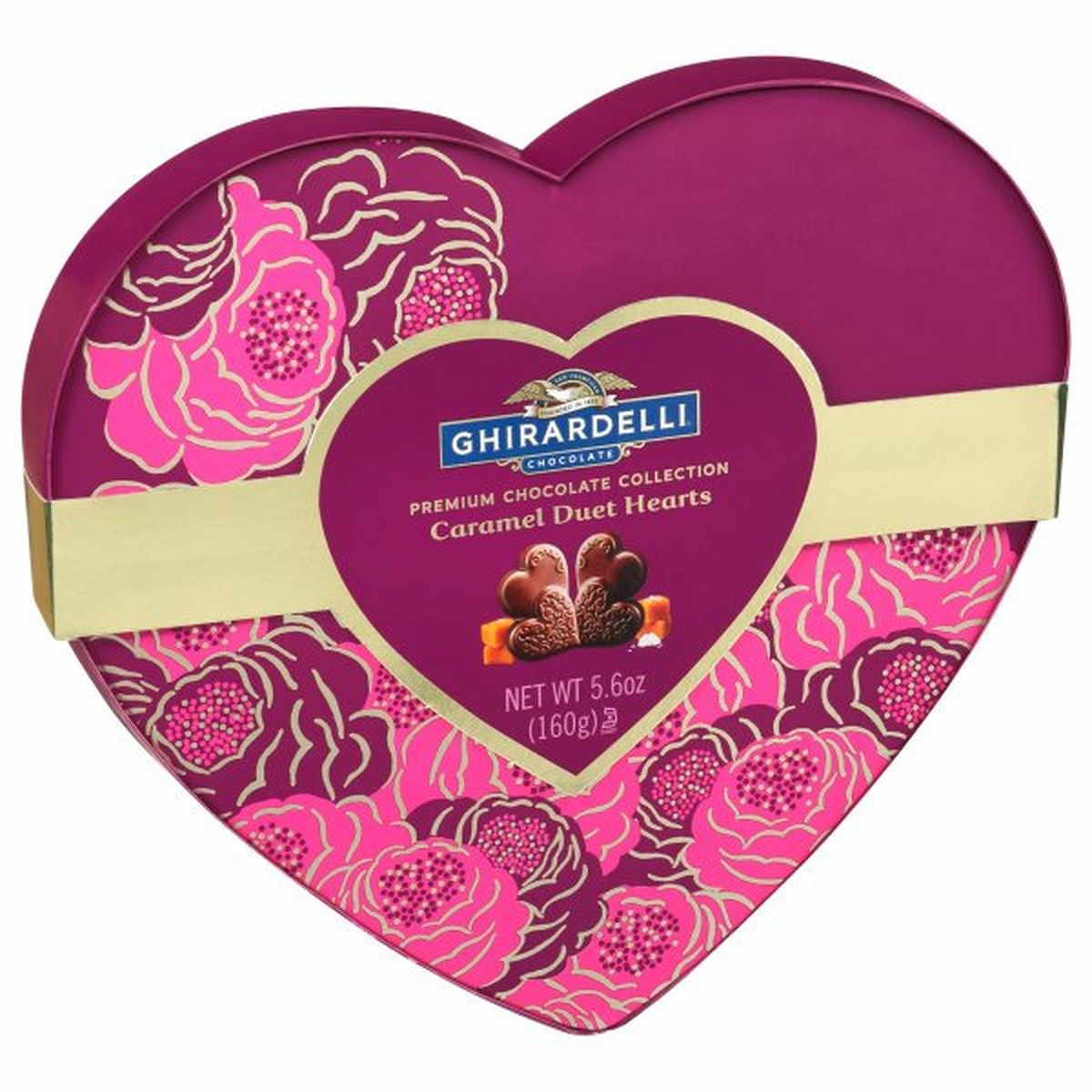 Calories in Ghirardelli Chocolate Collection, Premium, Caramel Duet Hearts