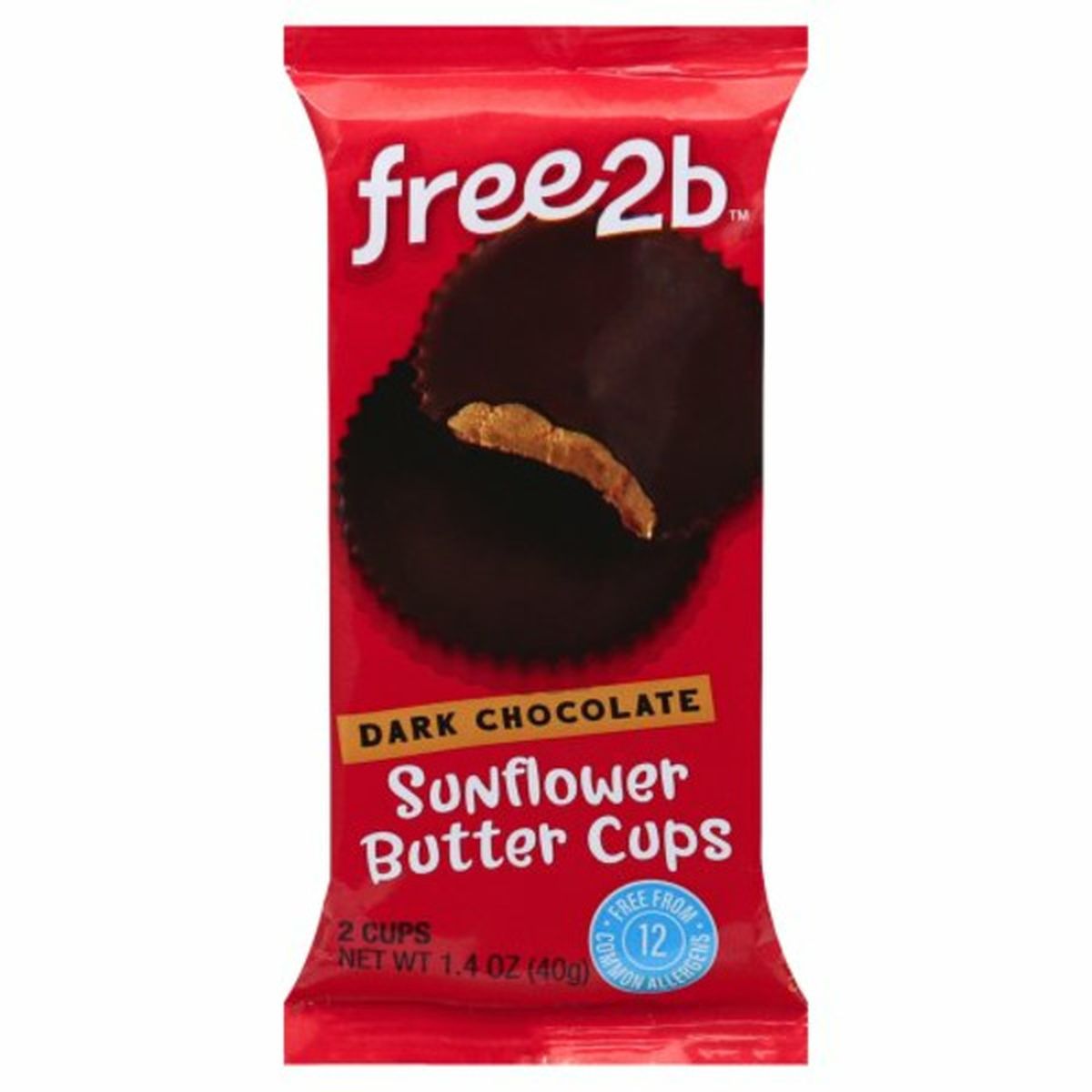 Calories in Free2b Sunflower Butter Cups, Dark Chocolate