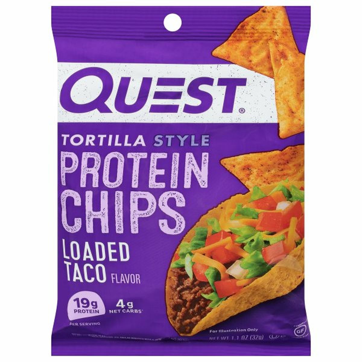 Calories in Quest Protein Chips, Loaded Taco Flavor, Tortilla Style