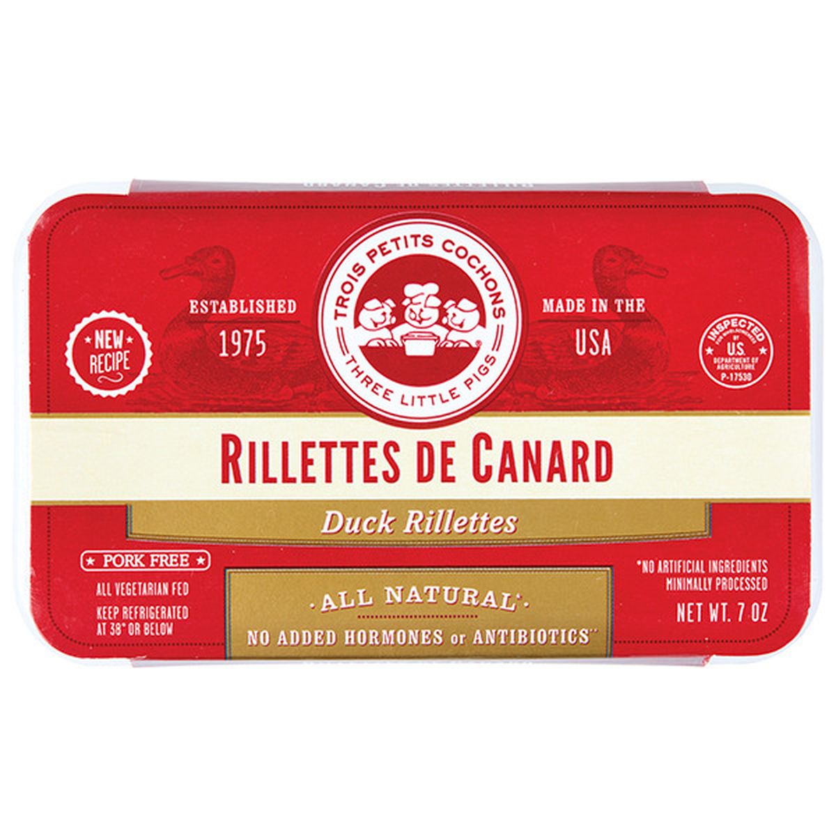 Calories in Three Little Pigs Duck Rillettes