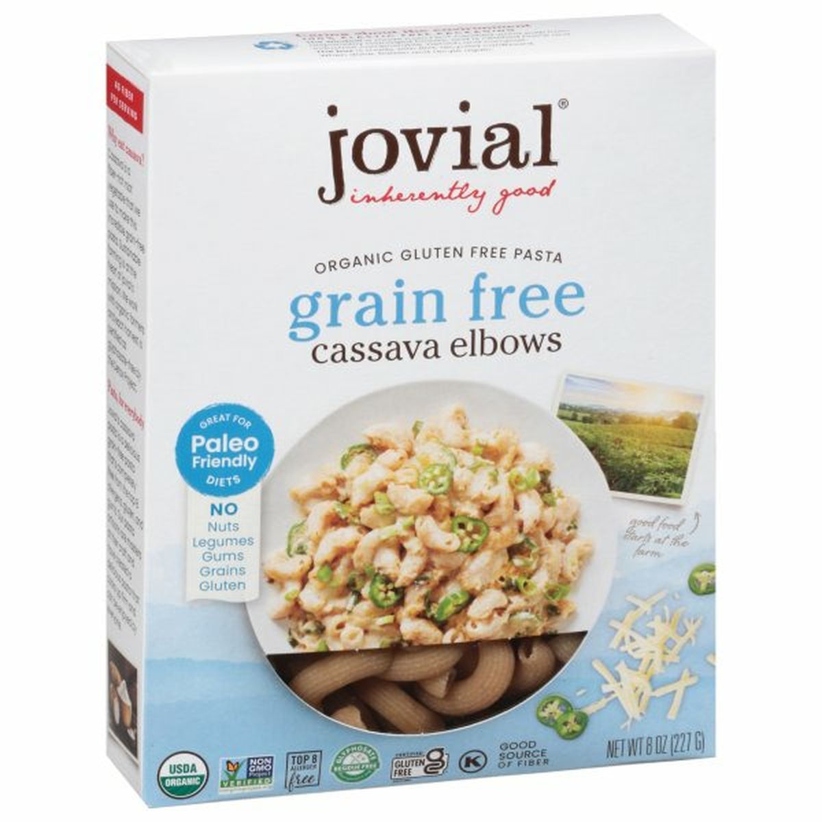 Calories in Jovial Pasta, Cassava Elbows, Grain Free