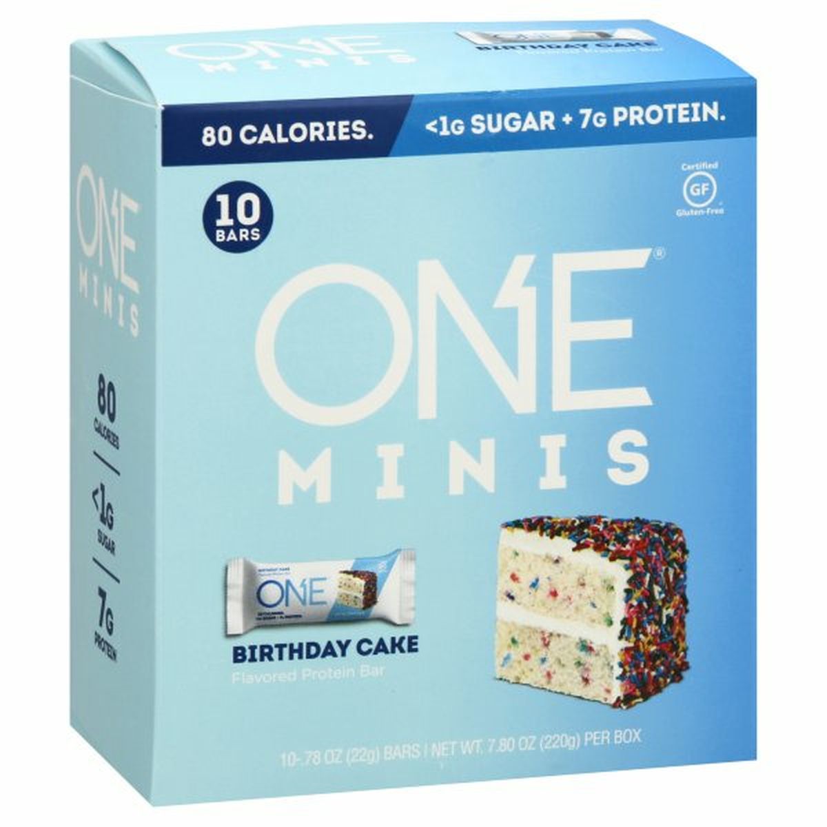 Calories in One Protein Bar, Birthday Cake Flavored, Minis