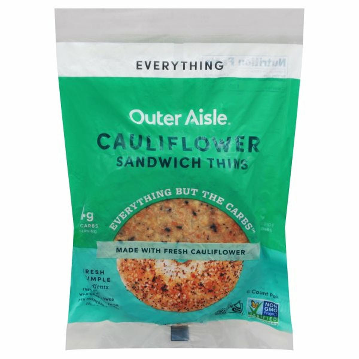 Calories in Outer Aisle Sandwich Thins, Cauliflower, Everything
