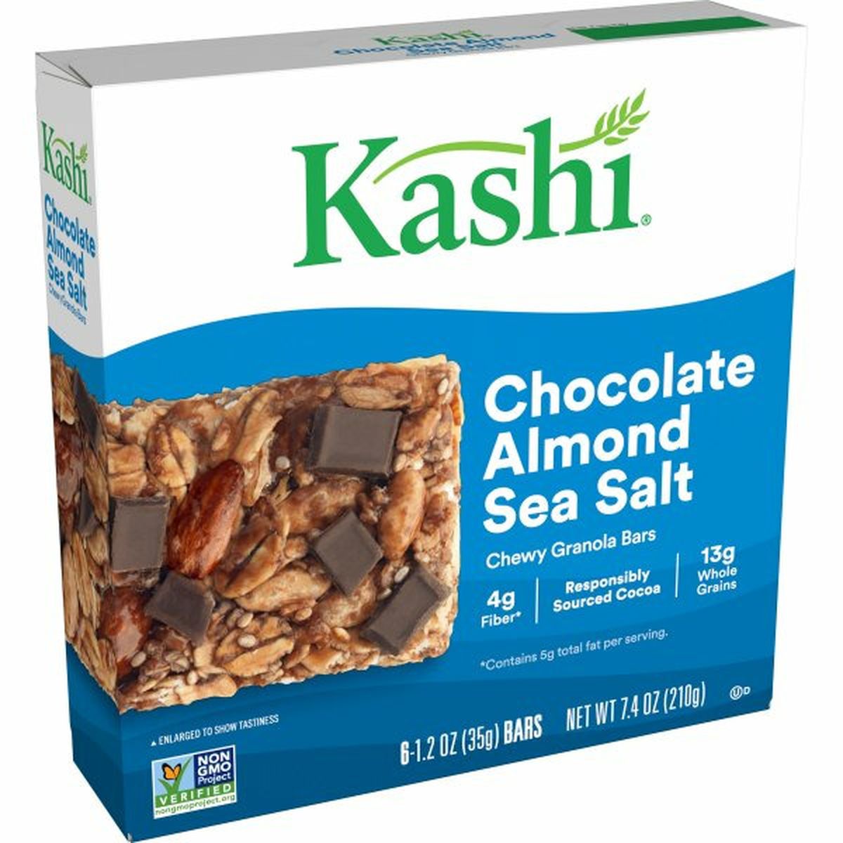 Calories in Kashi Bars Kashi Chewy Granola Bars, Chocolate Almond Sea Salt, Vegan, 6ct 7.4oz