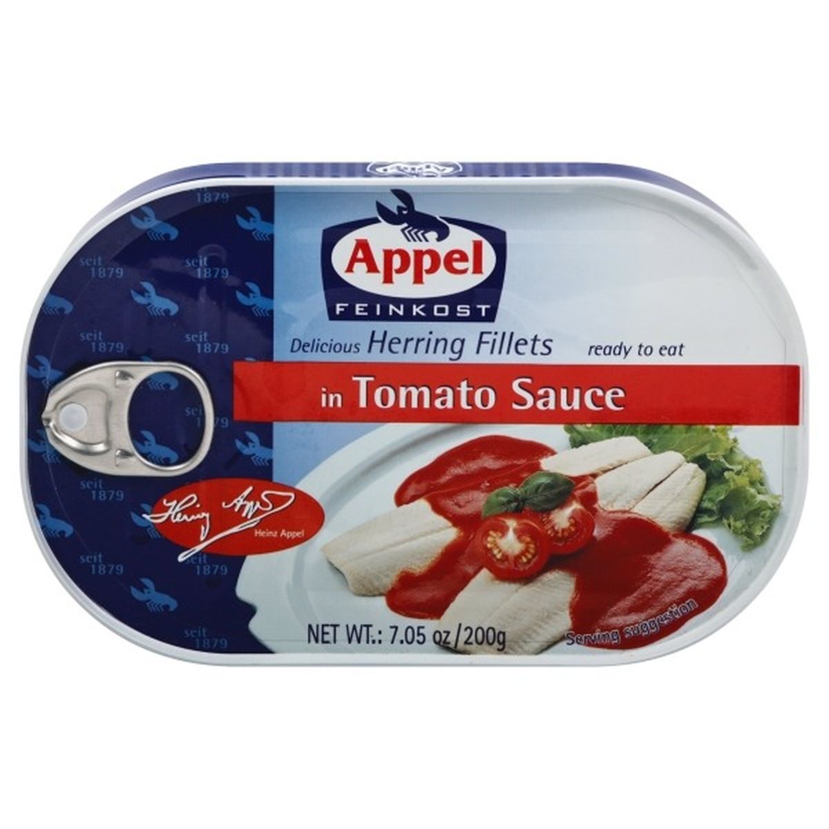 Calories in Appel Herring Fillets, in Tomato Sauce