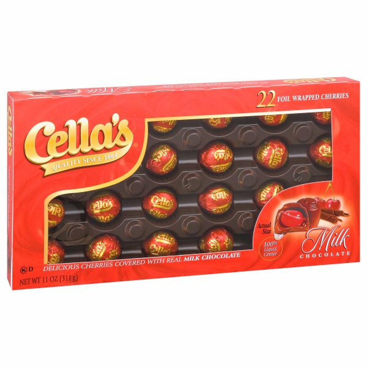 Calories in Cella's Milk Chocolate, Cherries