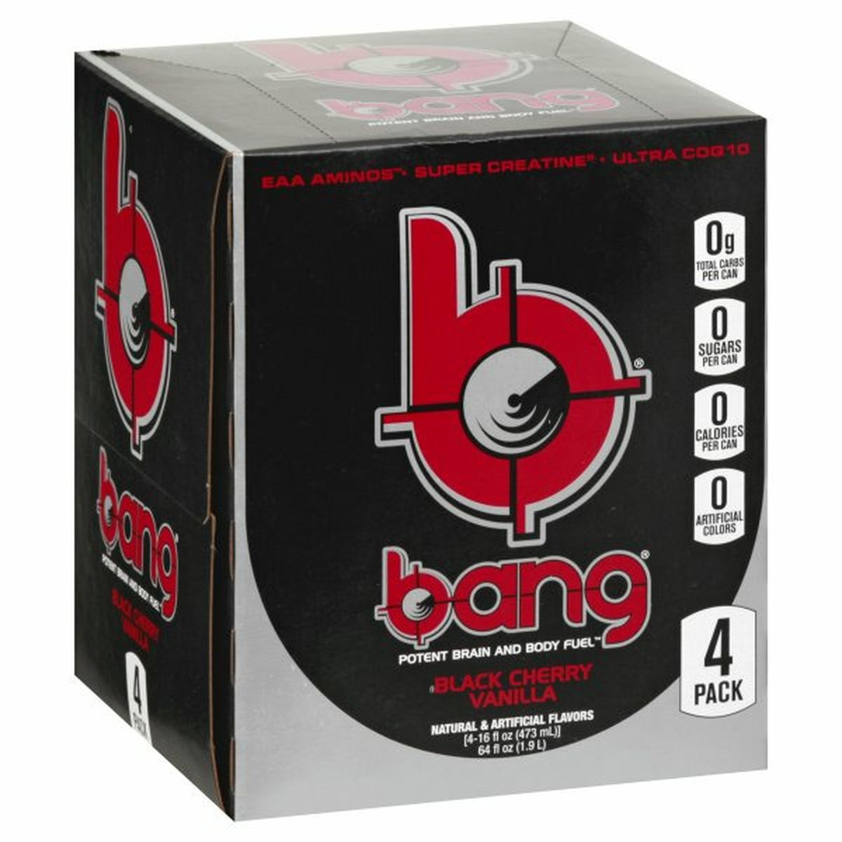 Calories in Bang Energy Energy Drink, Black Cherry Vanilla, 4 Pack