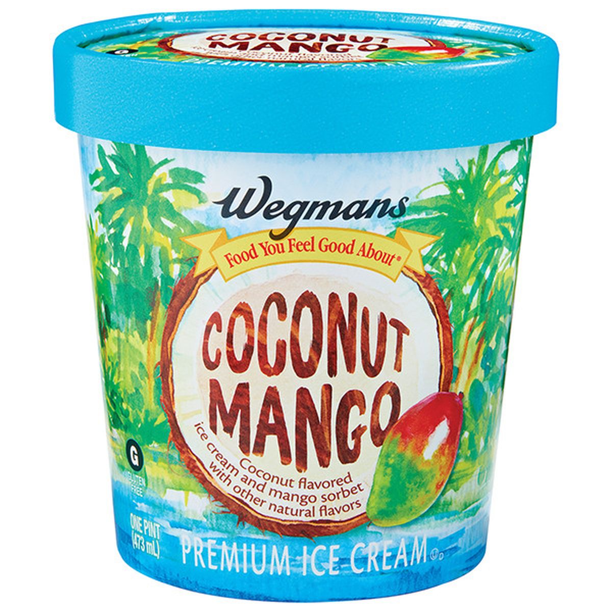 Calories in Wegmans Coconut Mango Premium Ice Cream