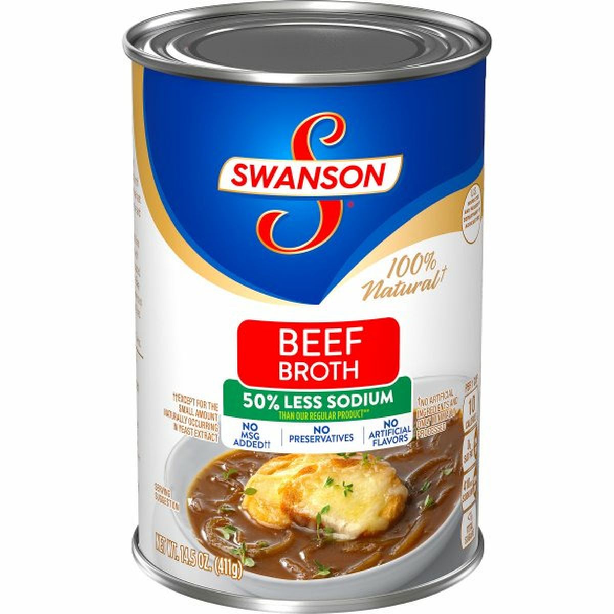 Calories in Swansons 50% Less Sodium Beef Broth
