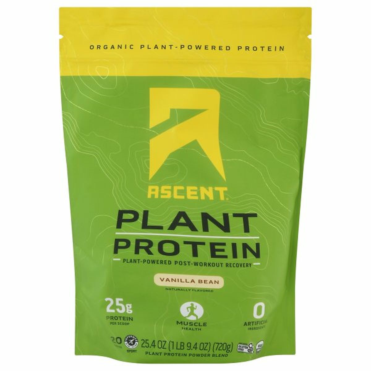 Calories in Ascent Plant Protein Powder, Vanilla Bean