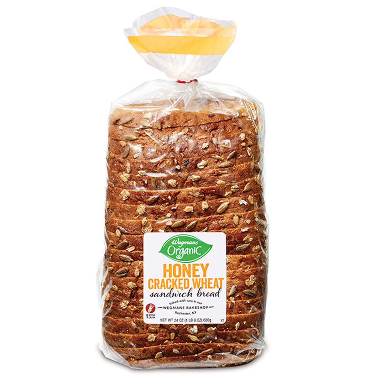 Calories in Wegmans Organic Honey Cracked Wheat Sandwich Bread