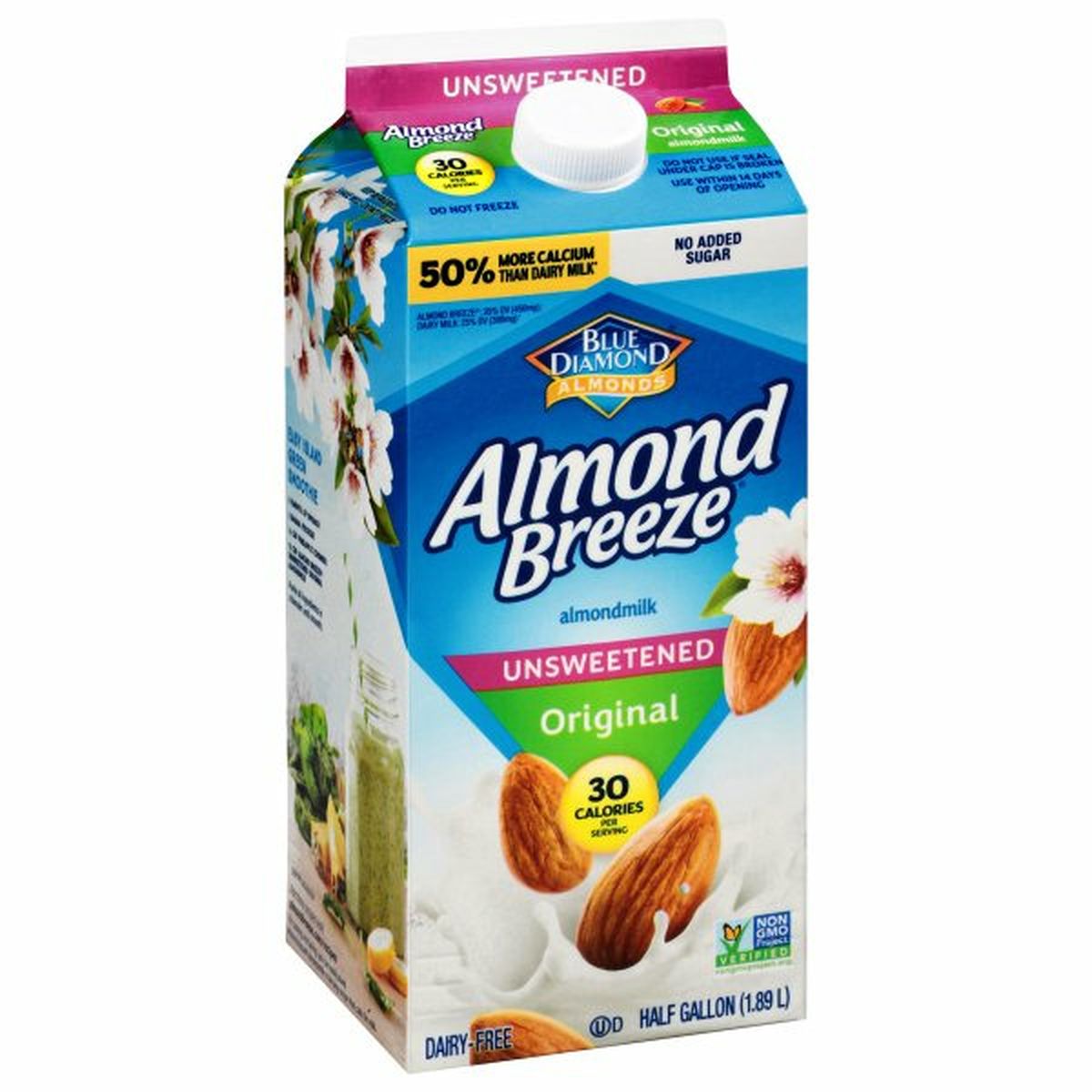 Calories in Almond Breeze Almondmilk, Original, Unsweetened