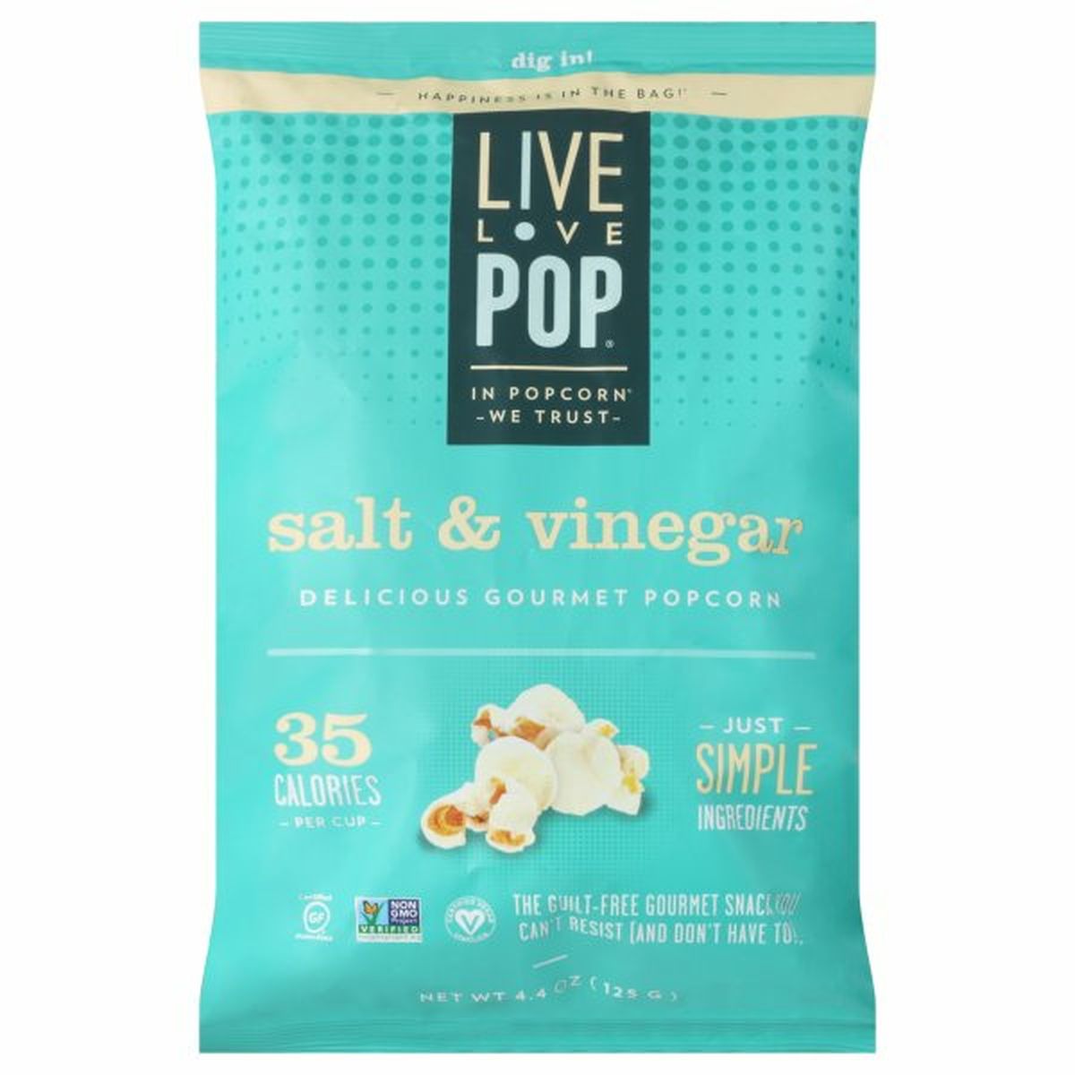 Calories in Live Love Pop Popcorn, Salt & Vinegar