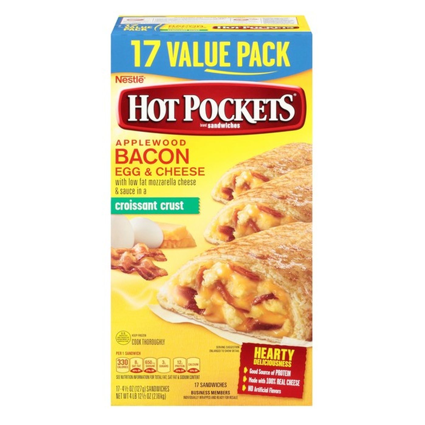 Hot Pockets Applewood Bacon, Egg & Cheese Croissant Crust Frozen Sandwiches