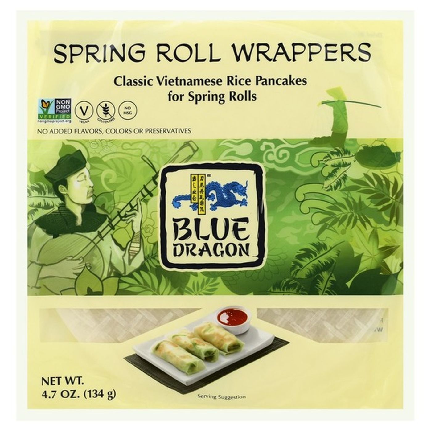 blue dragon spring roll wrappers calories