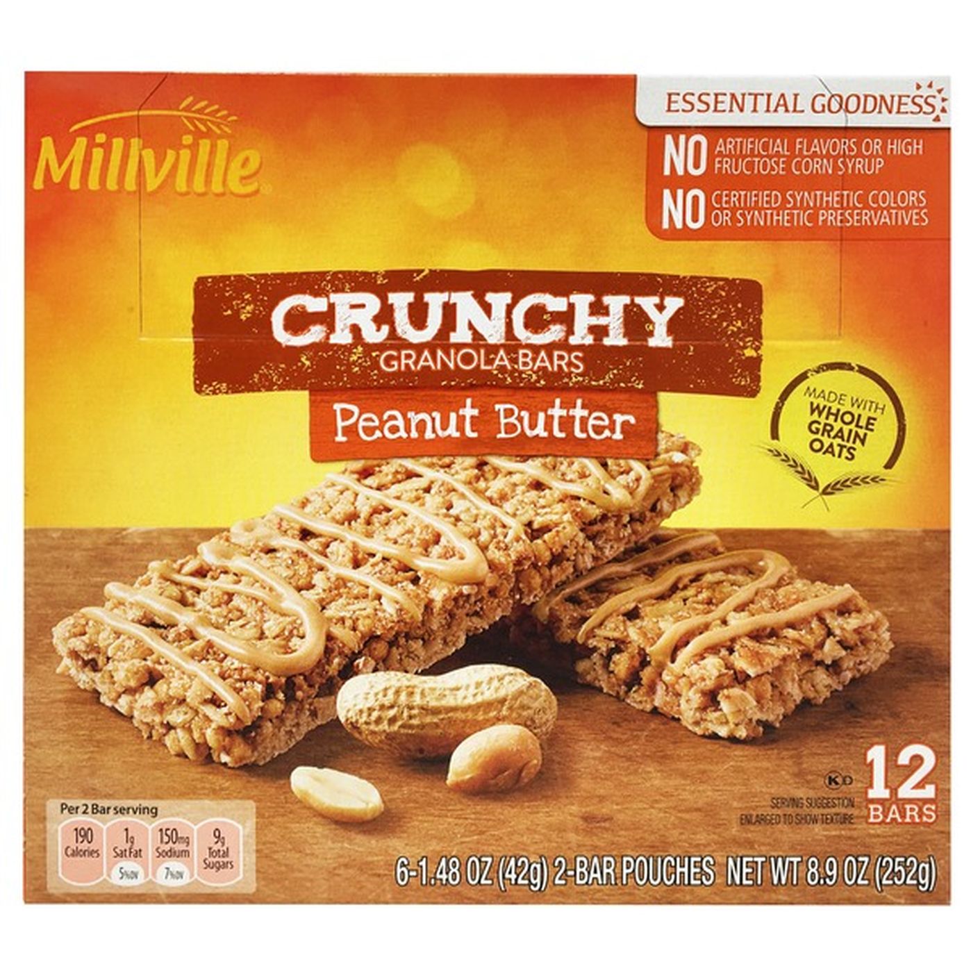 Millville Peanut Butter Crunchy Granola Bars