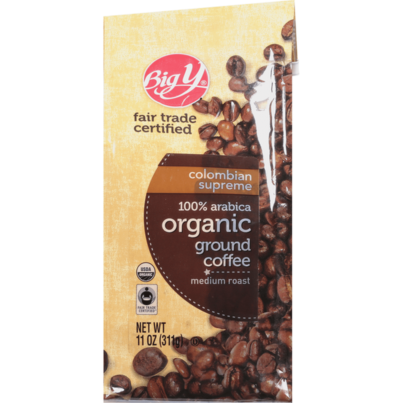 Big Y Coffee, Organic, Ground, Medium Roast, Colombian Supreme (11 oz