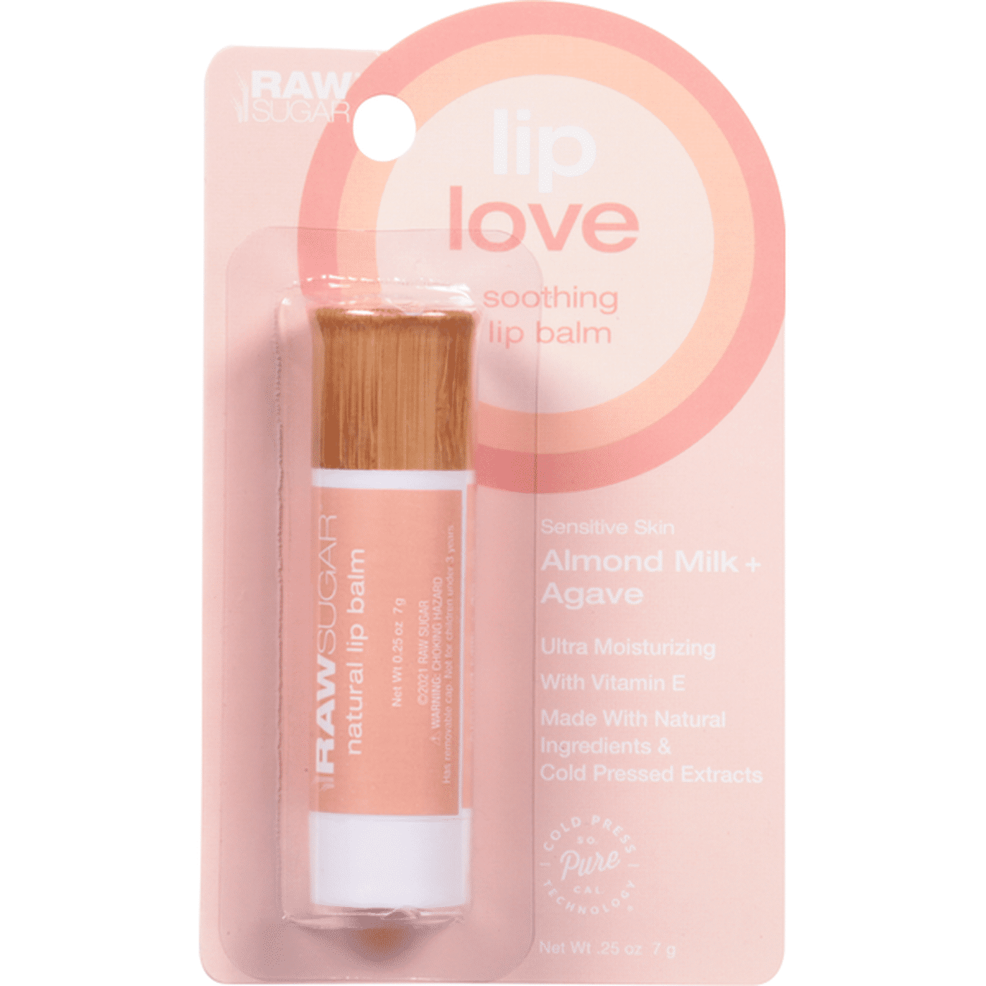 Raw Sugar Lip Balm, Almond Milk + Agave, Soothing (0.25 oz) Delivery or ...