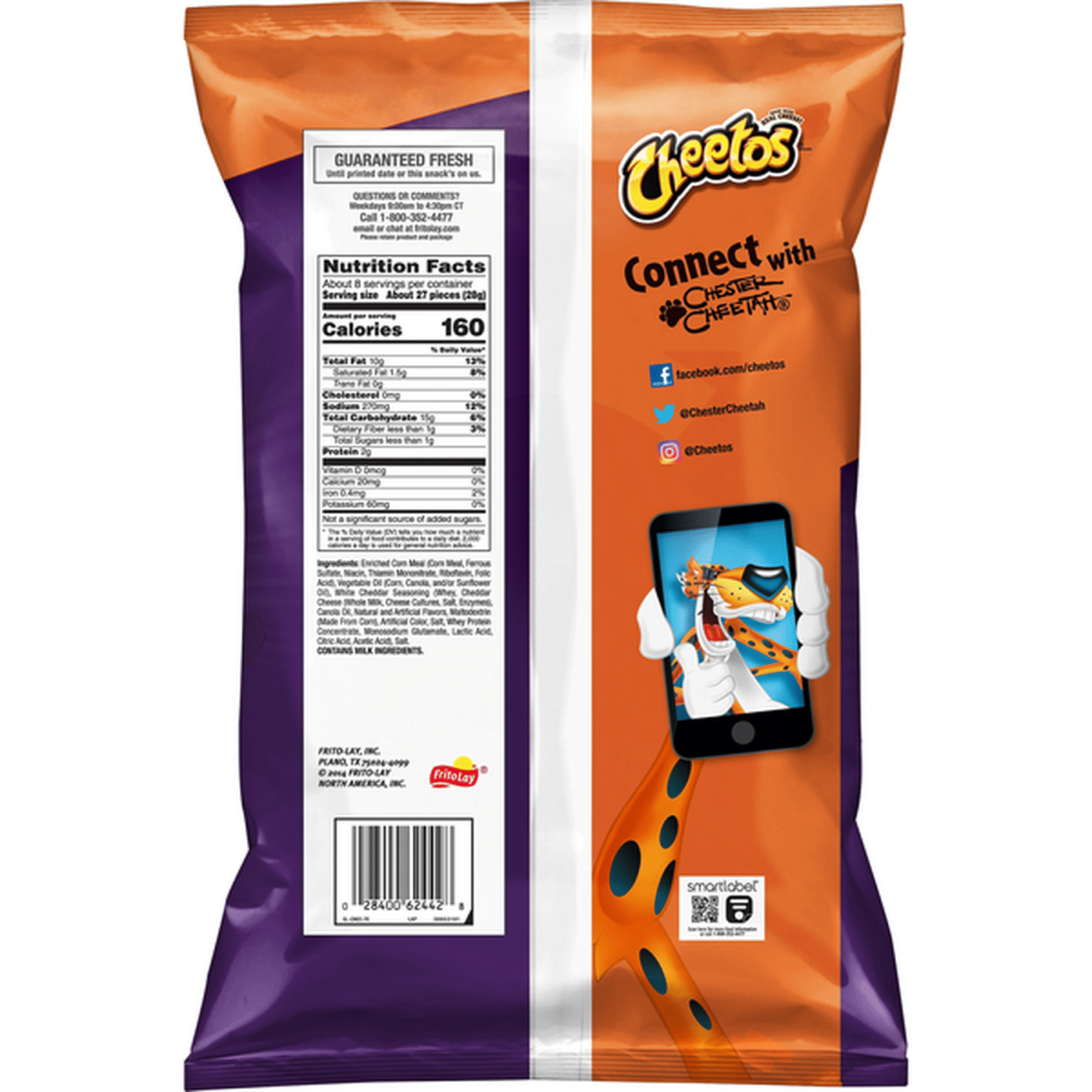 CHEETOS White Cheddar Cheese Flavored Snacks (7.5 oz) Delivery or