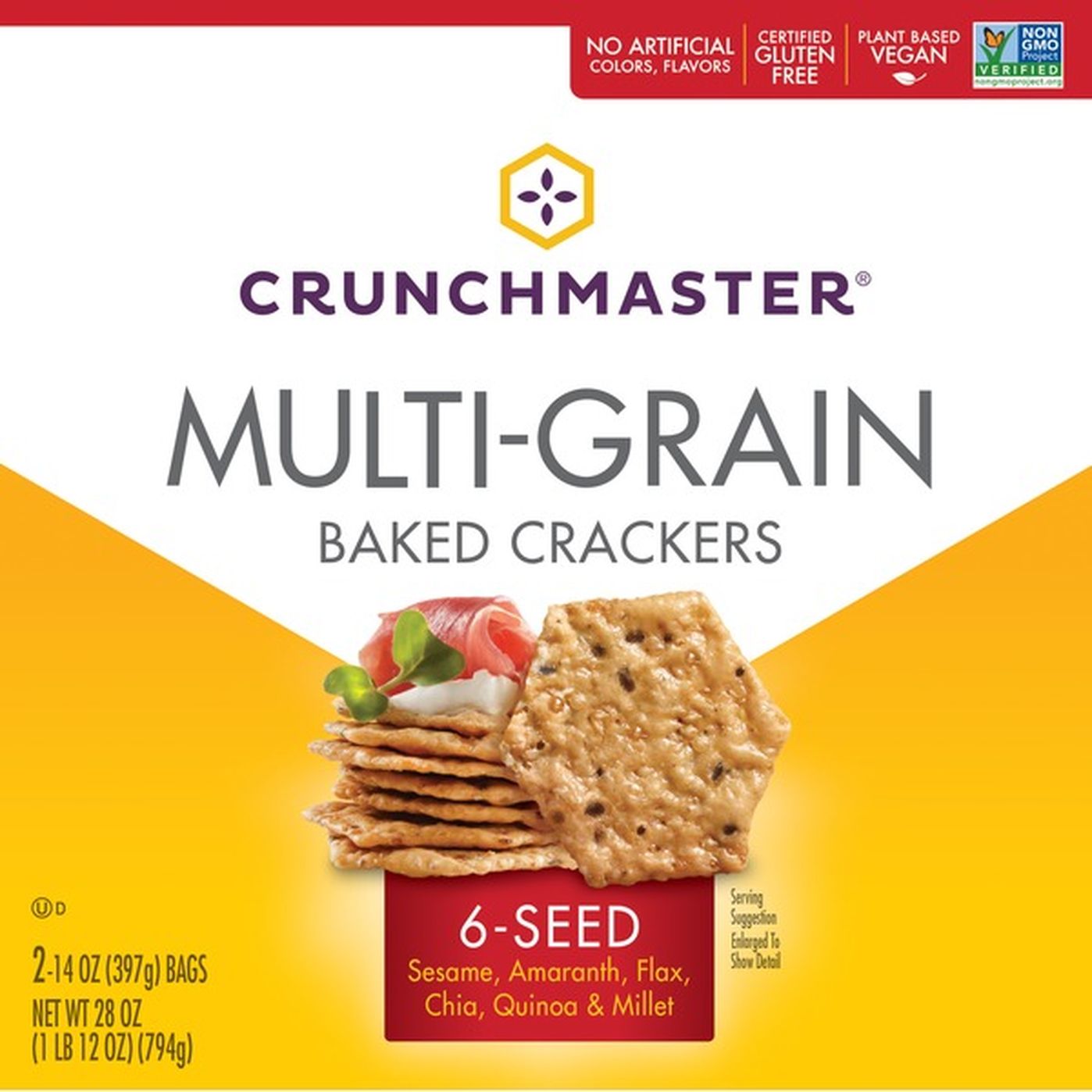 Crunchmaster Multi Grain With 6 Seed Crackers 2 X 14 Oz