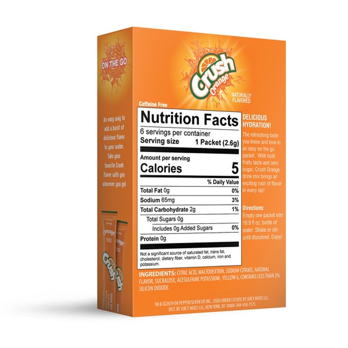 Crush Drink Mix Packets, Sugar Free, Orange, On The Go (1 ct) Delivery