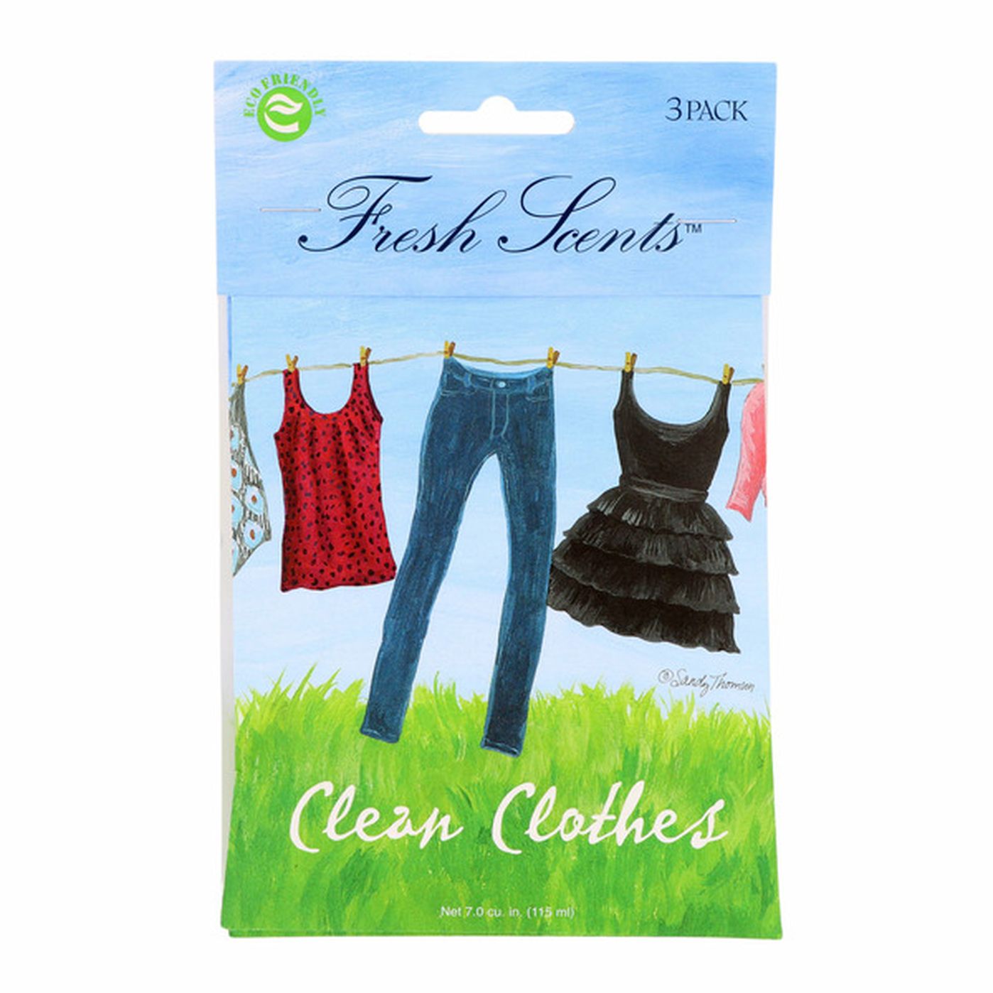 Fresh Scents Scented Sachets, Clean Clothes, 3 Pack