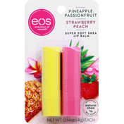 eos Lip Balm, Pineapple Passionfruit, Strawberry Peach, Super Soft Shea