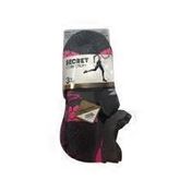 Secret Collection Pink & Gray Double Tab No Show Active Performance Socks