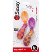 Sassy Spoons, Toddler, Less Mess, 6+ Months, 2 Pack