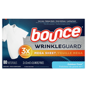 Bounce Wrinkleguard Mega Dryer Sheets, Fabric Softener And Wrinkle Releaser
