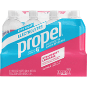 Propel Electrolyte Water Beverage, Strawberry Lemonade, 12 Pack