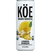 Koe Kombucha, Organic, Lemon Ginger