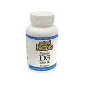 Natural Factors Vitamin D3 1000 Iu Dietary Supplement