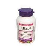 Webber Naturals 1mg Folic Acid Tablets