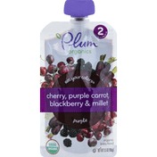 Plum Organics Baby Food, Organic, Purple, Cherry, Purple Carrot, Blackberry & Millet, 2 (6 Months & Up)