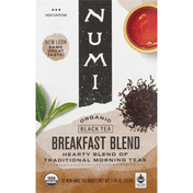 Numi Organic Tea Black Tea, Organic, Breakfast Blend, Tea Bags