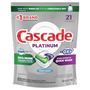 Cascade Platinum + Oxi Actionpacs Dishwasher Detergent Pods, Fresh