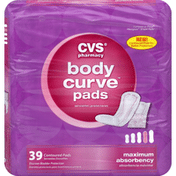 CVS Pharmacy Contoured Pads, Body Curve, Maximum Absorbency