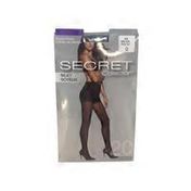 Secret Collection Size D Nearly Black Control Top Silky Pantyhose