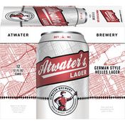Atwater's Lager Pale Lager Beer, Cans