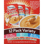 Delectables Treats for Cats, Lickable Bisque, 12 Pack Variety