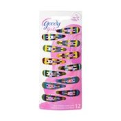Goody Girls Silly Striped Snap Clips - 12 CT